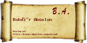 Bobár Absolon névjegykártya